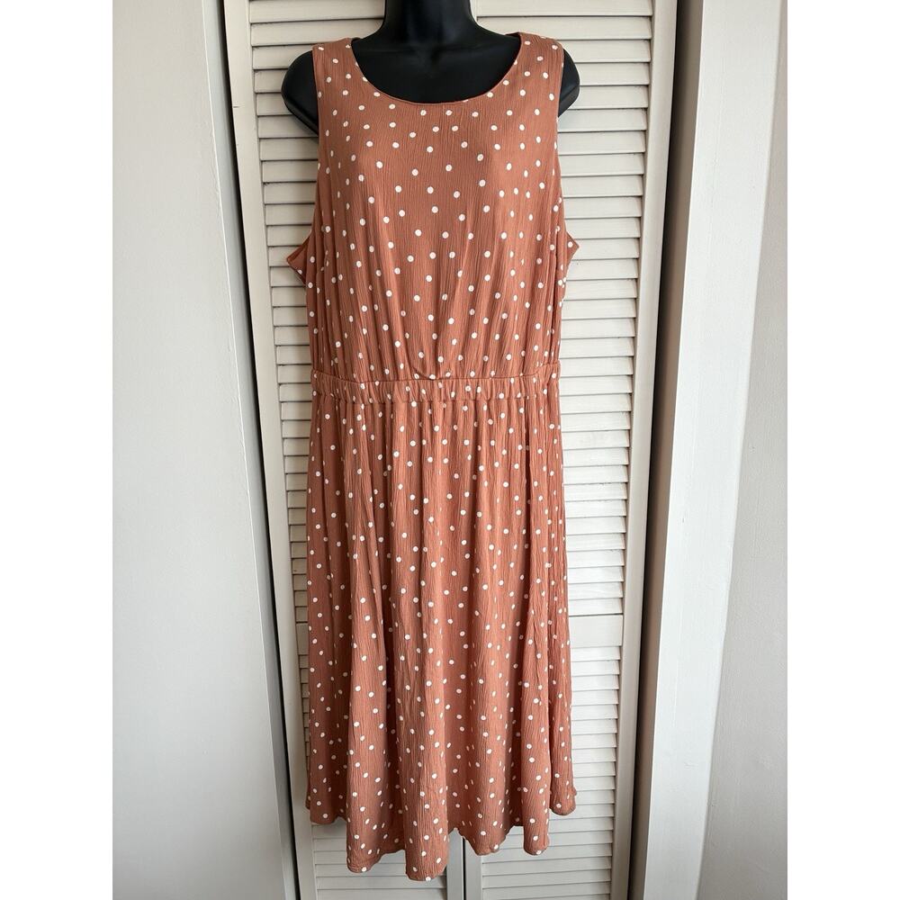 NWT* Lane Bryant Women's 16 Polka Dot Sleeveless Dress Keyhole Back W/ Pockets